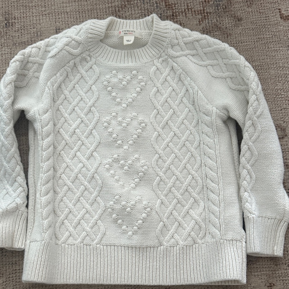 Crewcuts kids White Cable Knit Sweater